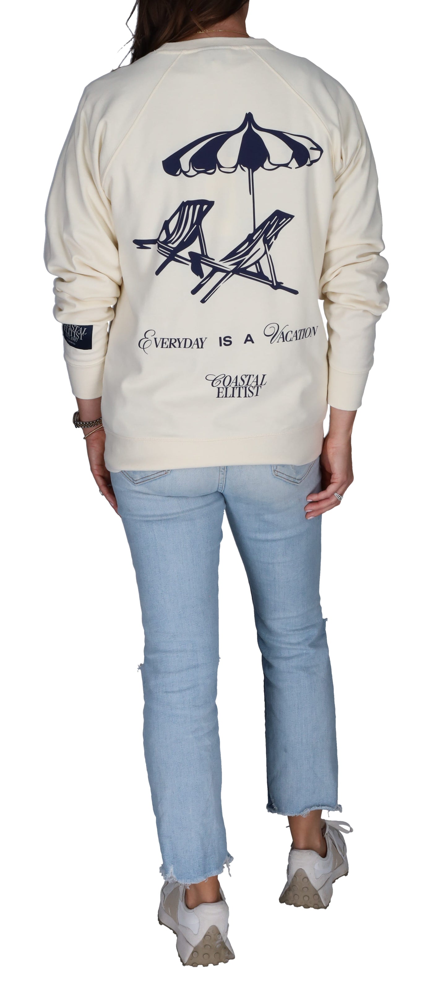 "Everyday is a Vacation" Crewneck Sweatshirt in Bone